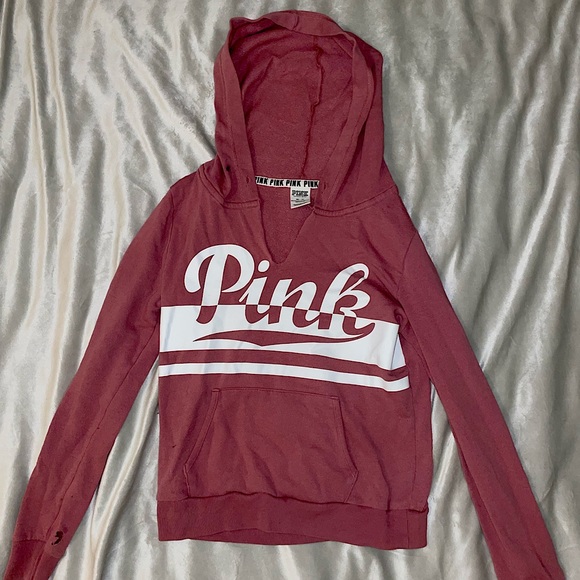 PINK sweat shirt crop hoodie💓 - Picture 1 of 3